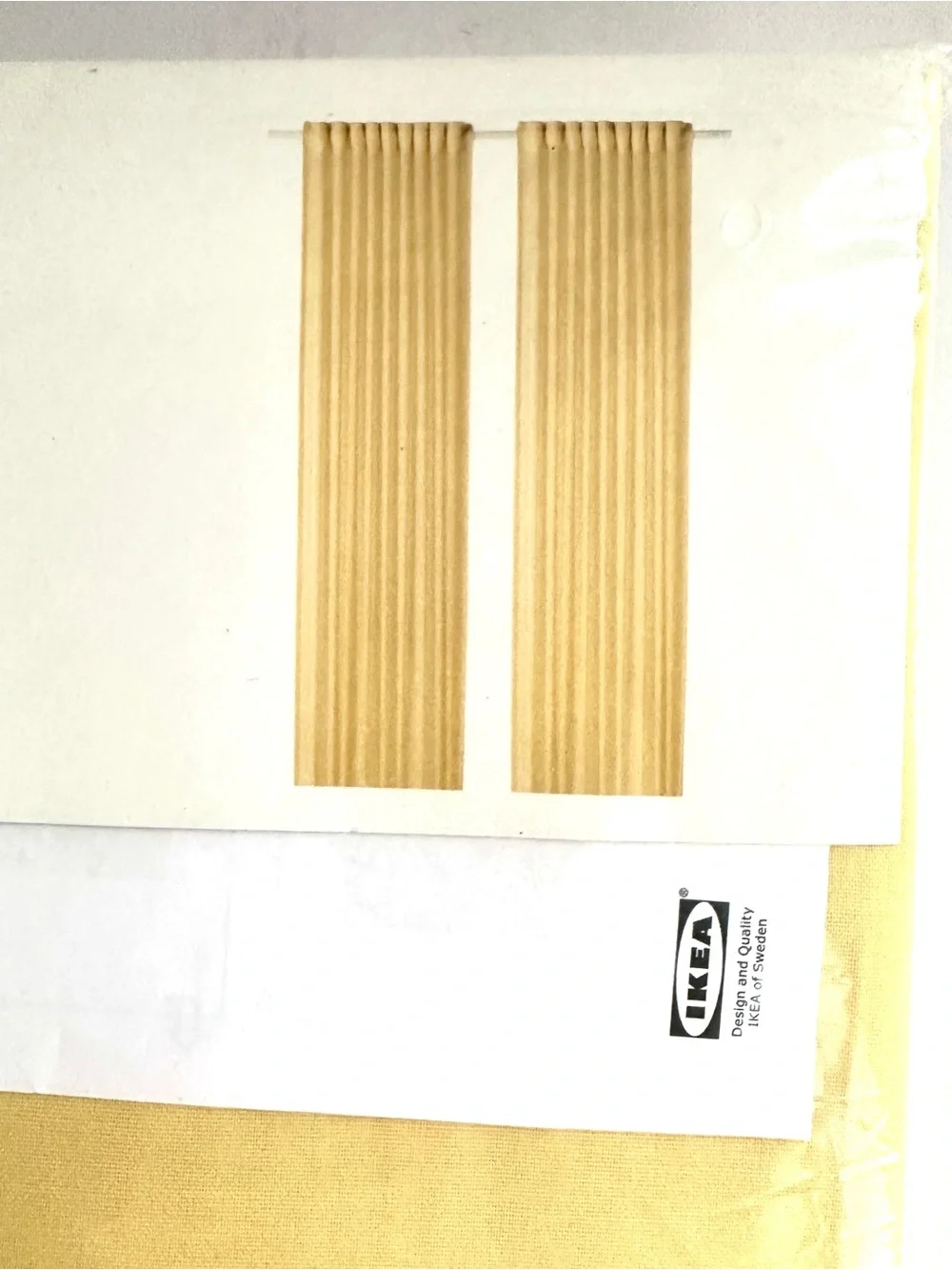 IKEA GUNRID AIR PURIFYING SOFT YELLOW CURTAINS DRAPERY PANELS NEW SEALED 57”x98”